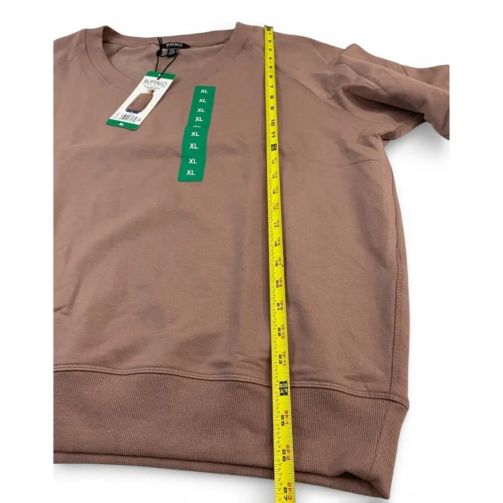 NWT Buffalo David Bitton Women Super Soft V-Neck Pullover Sweatshirt, T Rouse - Picture 8 of 11